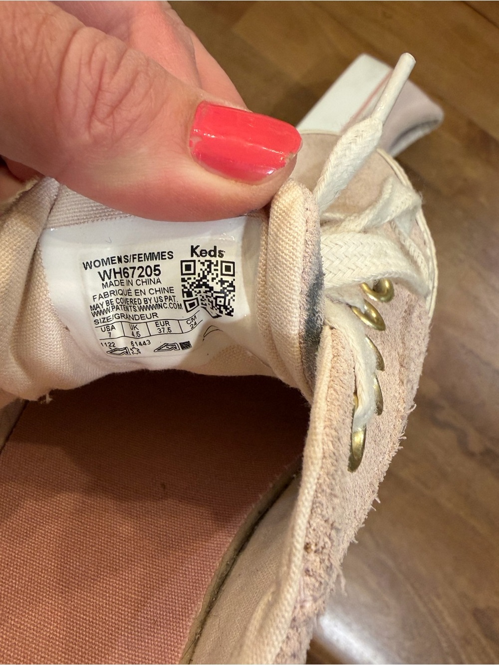 Keds Pink/Lavender Suede Low-Top Lace Sneakers with Gold Eyelets Size 7 - Picture 12 of 12